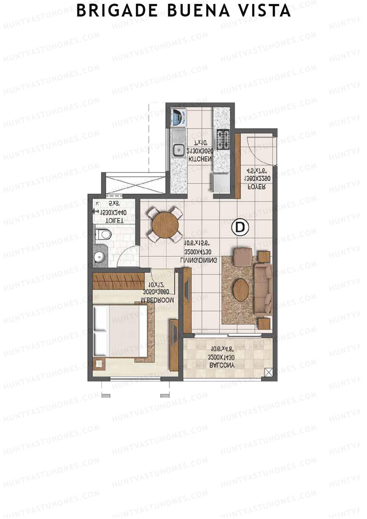 Brigade Buena Vista Tower C Unit 3 Floor Plan