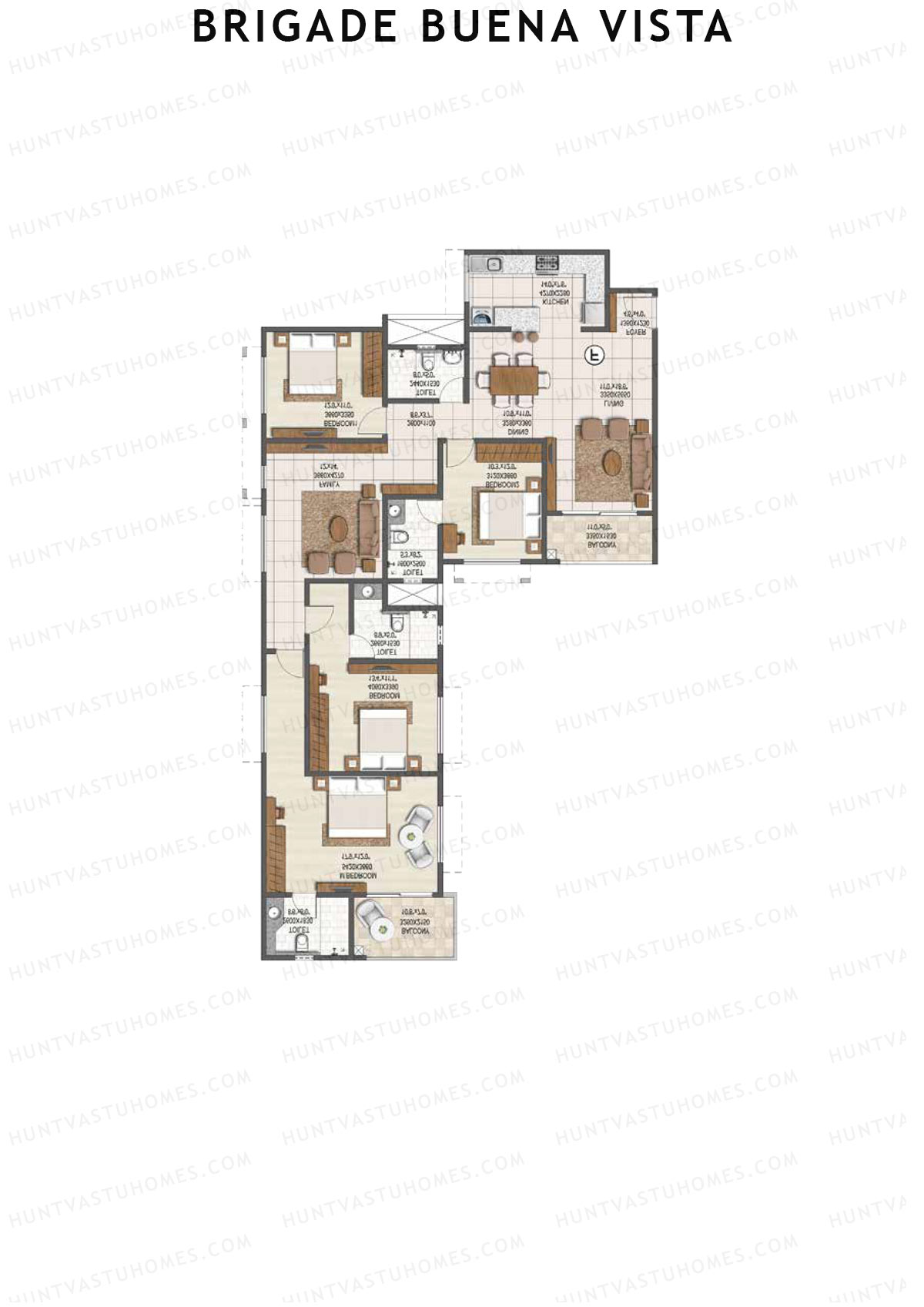 Brigade Buena Vista Tower C Unit 4 Floor Plan