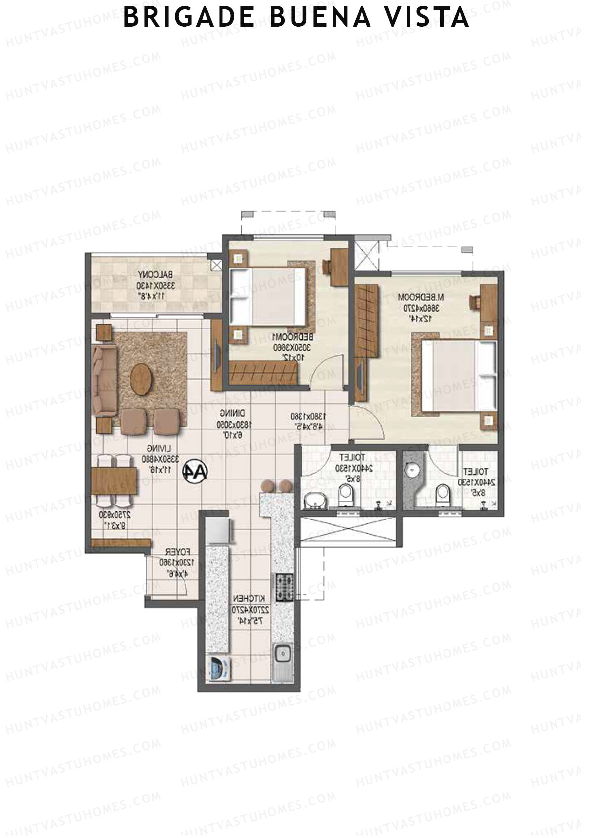 Brigade Buena Vista Tower C Unit 6 Floor Plan