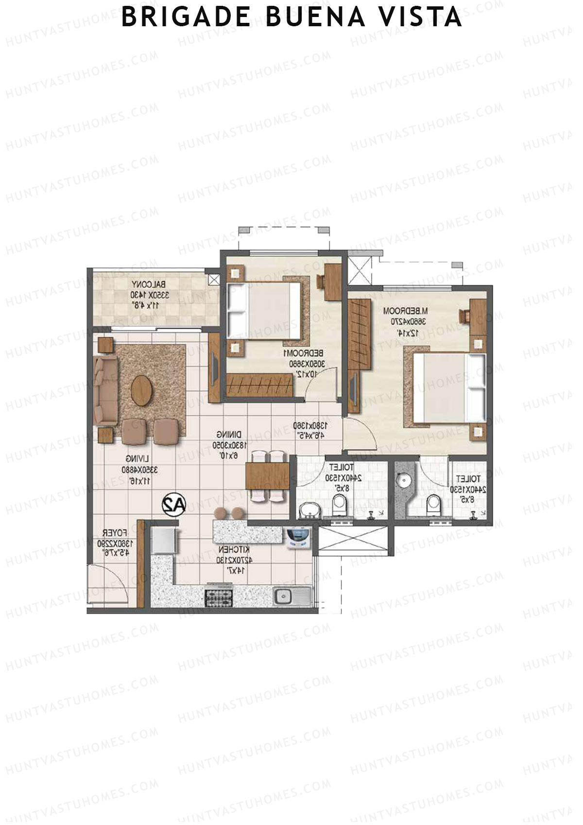 Brigade Buena Vista Tower C Unit 8 Floor Plan