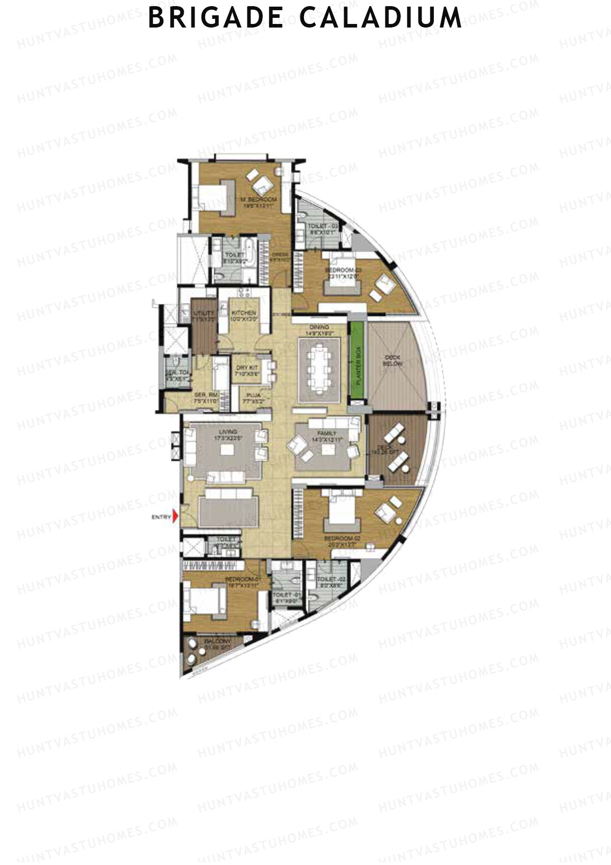 Brigade Caladium Wing A Unit 1 Floor Plan