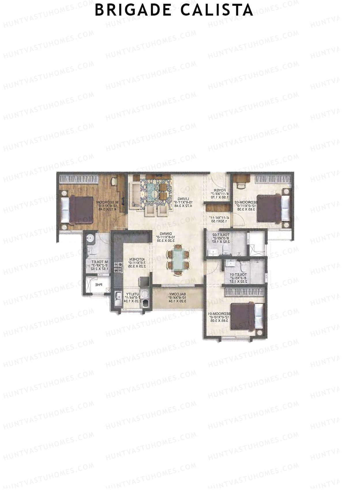 Brigade Calista Block B Unit 10 (Type 5) Floor Plan