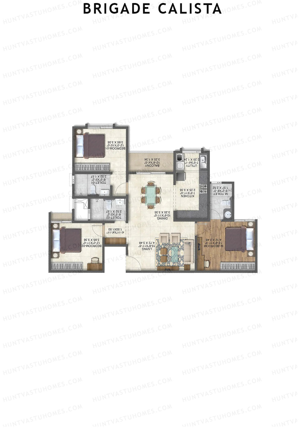 Brigade Calista Block D Unit 29 (Type 5) Floor Plan