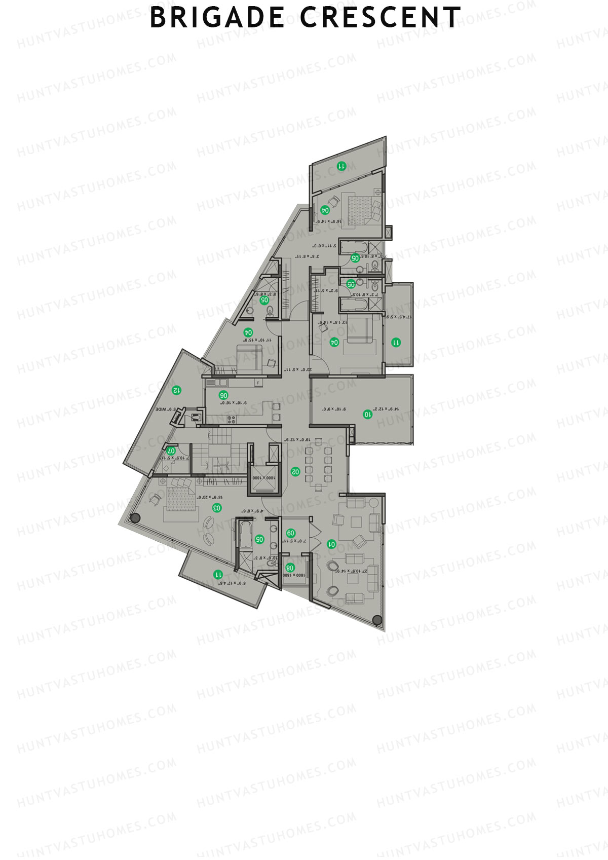 Brigade Crescent Tower A Unit 1 Floor Plan