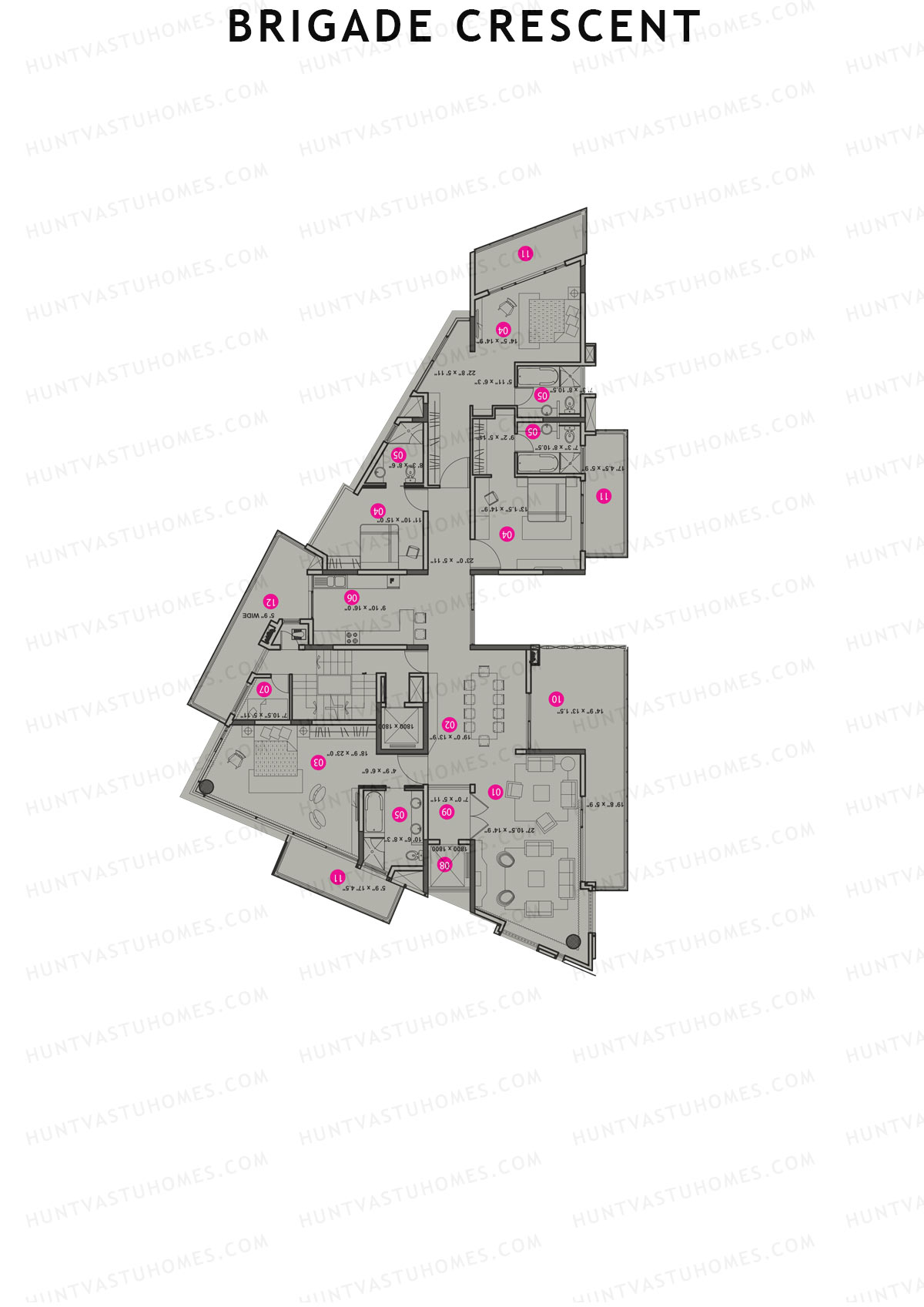 Brigade Crescent Tower A Unit 1 Floor Plan