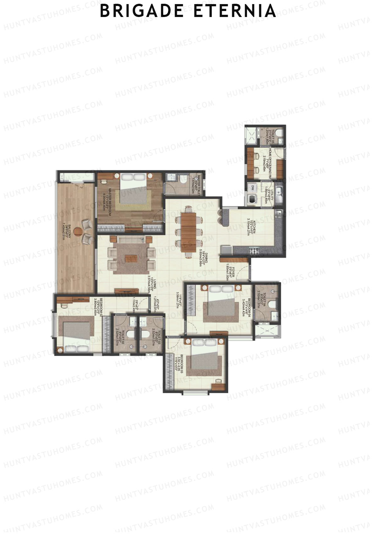 Brigade Eternia Tower G Unit 51 (Type 4A) Floor Plan