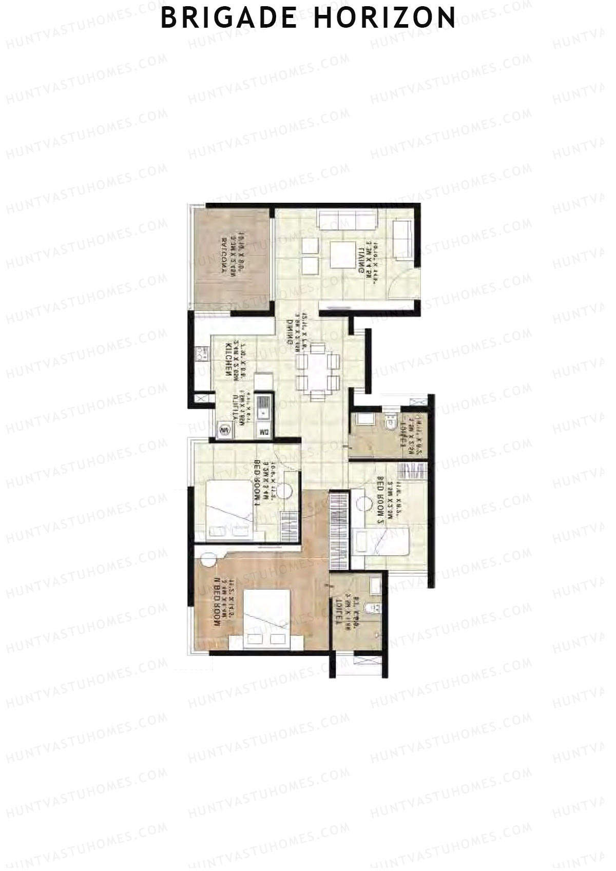 Brigade Horizon Block C Unit 10 (Type 7B) Floor Plan