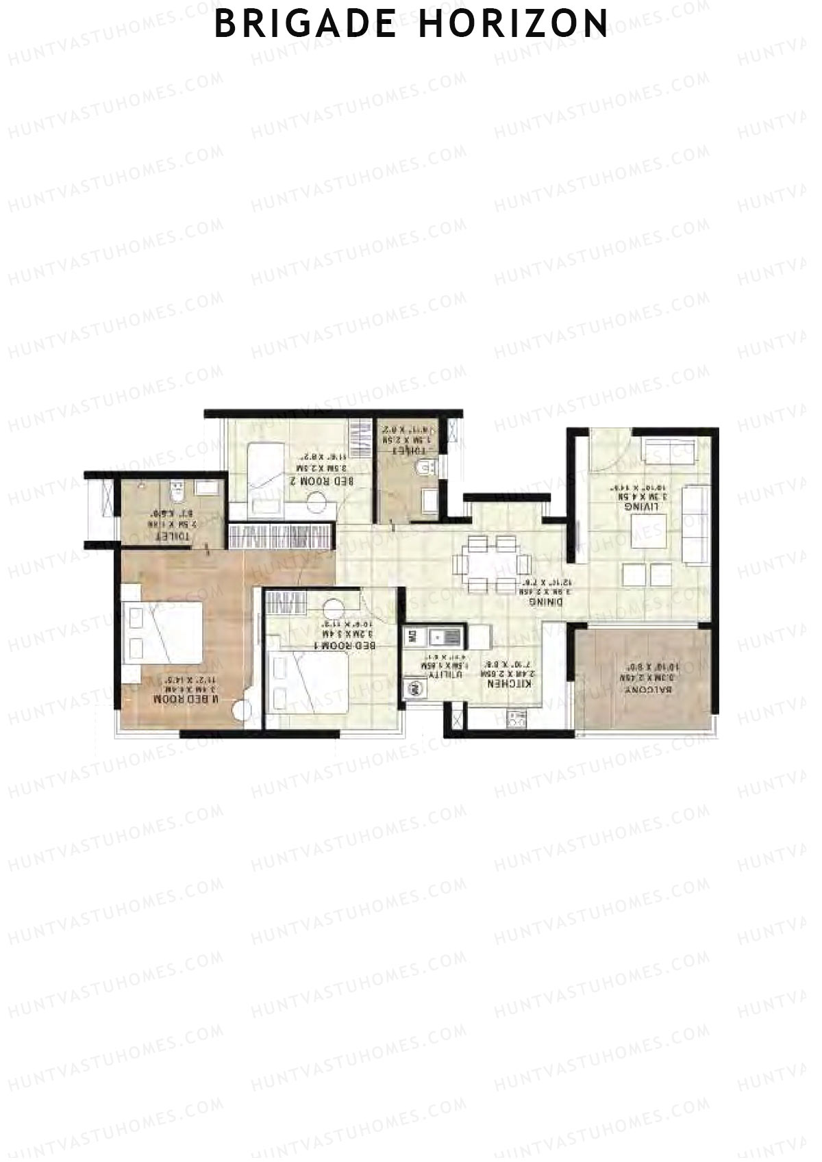 Brigade Horizon Block D Unit 15 (Type 7B) Floor Plan