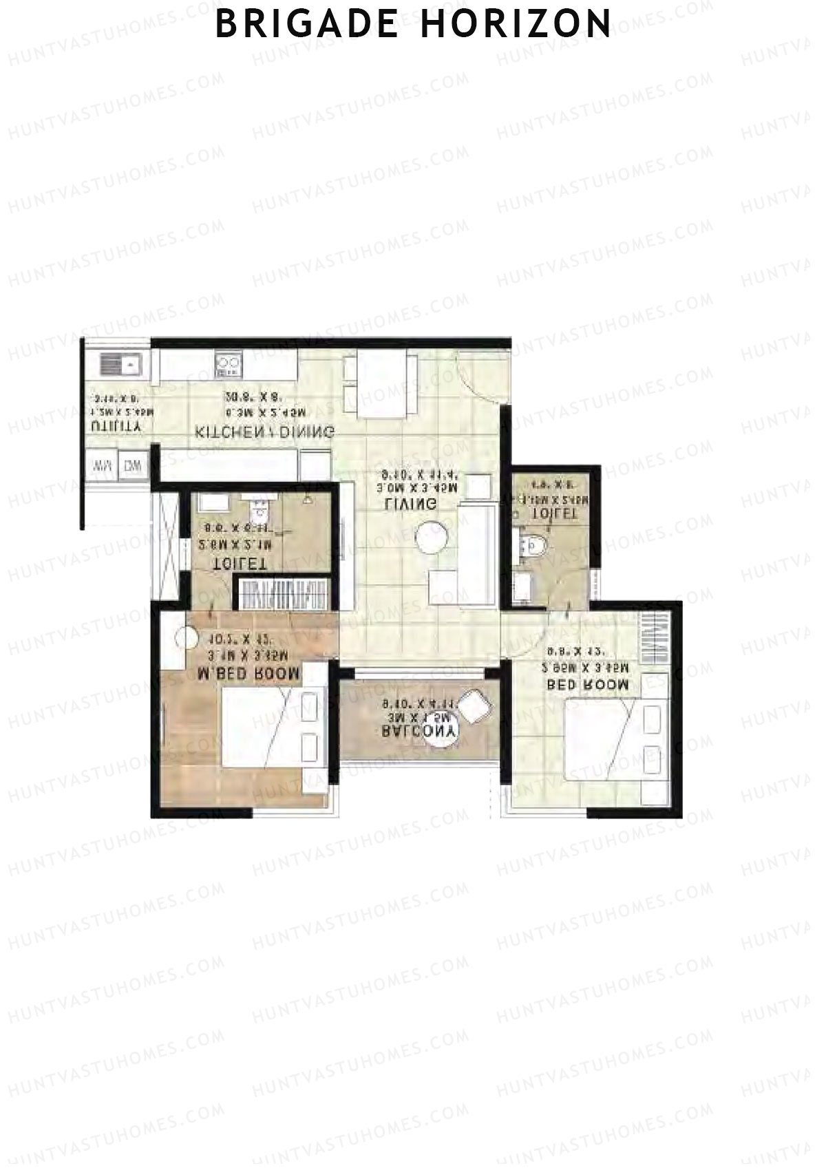 Brigade Horizon Block F Unit 23 (Type 4A) Floor Plan