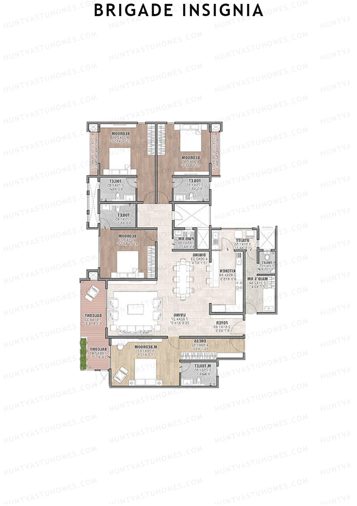 Brigade Insignia Tower A Unit 1 (Type F) Floor Plan