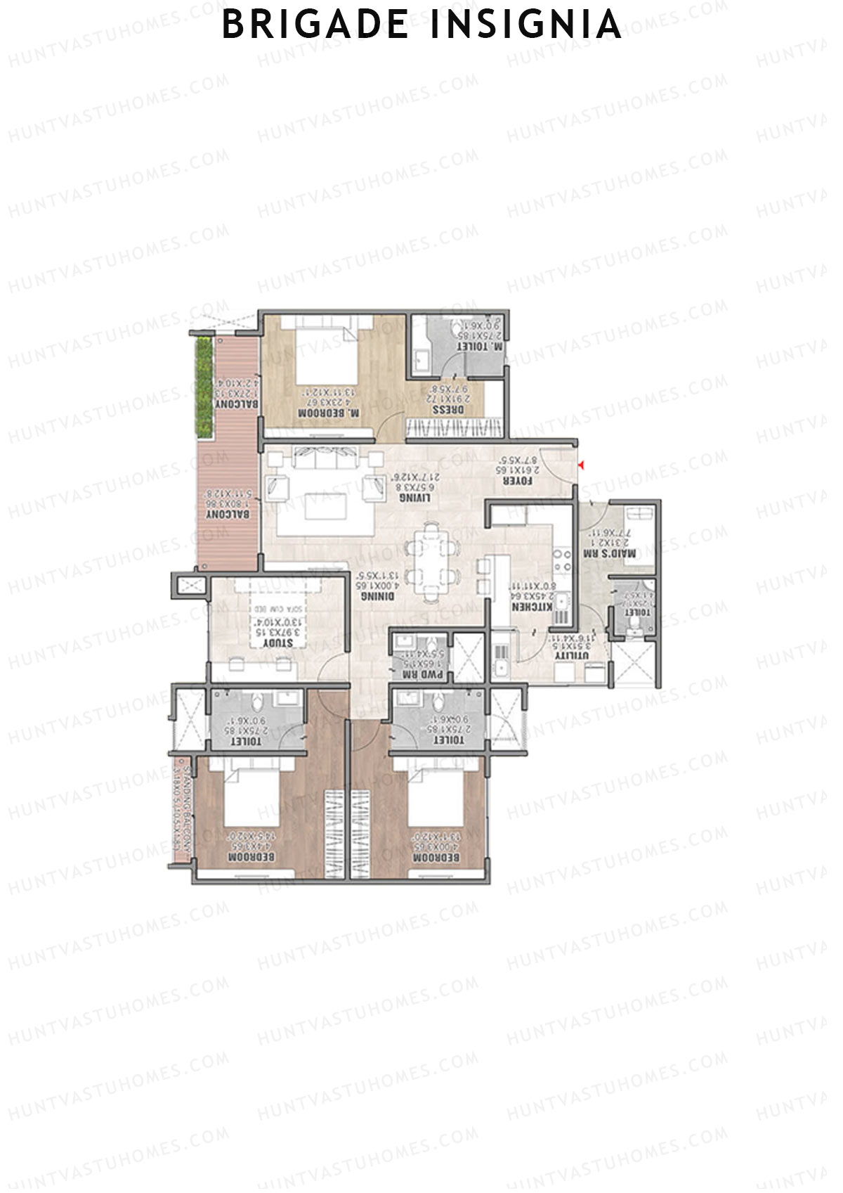 Brigade Insignia Tower B Unit 4 (Type G) Floor Plan