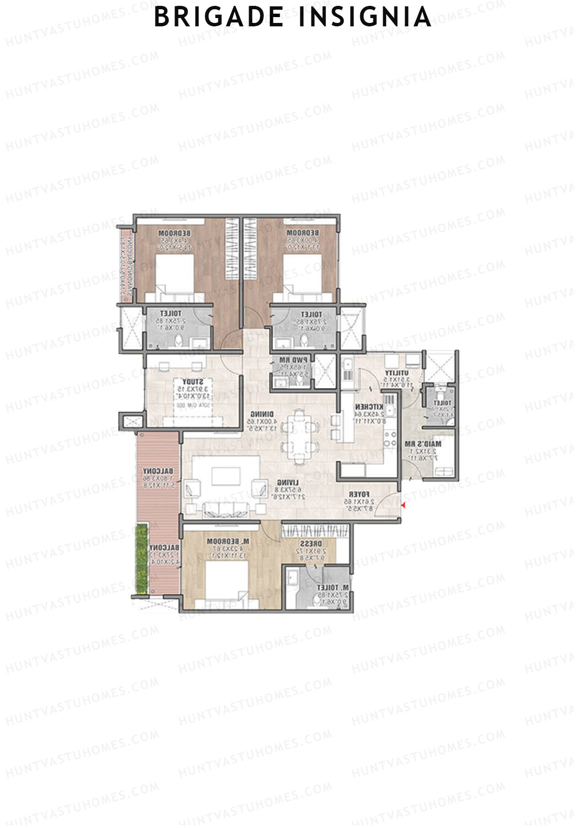 Brigade Insignia Tower C Unit 1 (Type G) Floor Plan