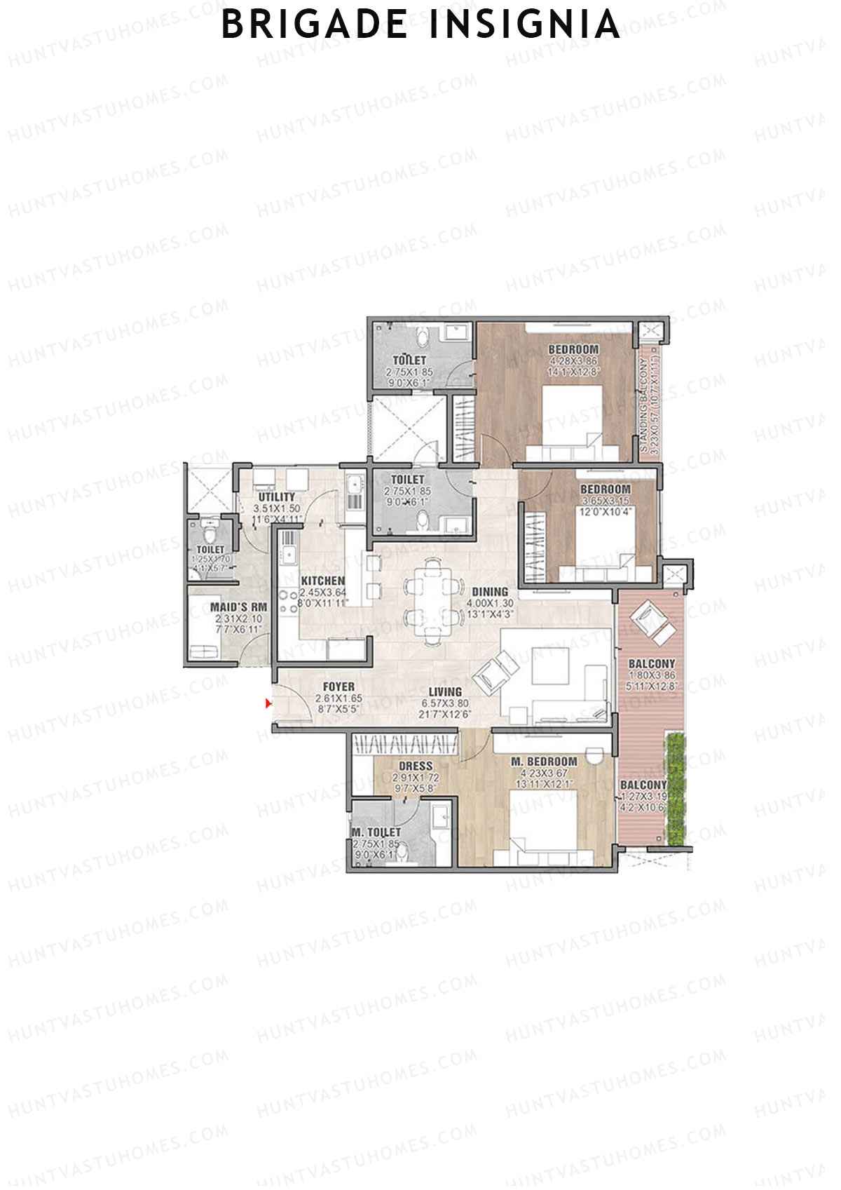 Brigade Insignia Tower C Unit 2 (Type E) Floor Plan