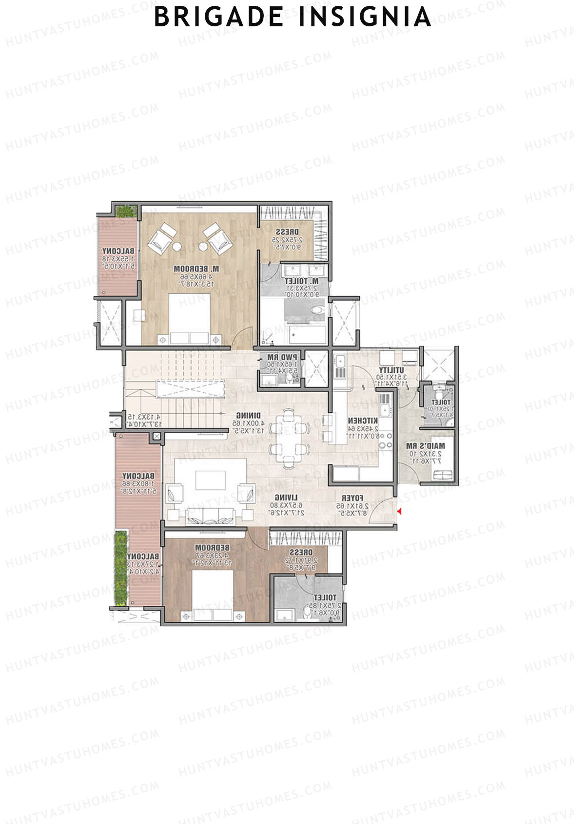 Brigade Insignia Tower C Unit 4 TYPE DU LW (Duplex ) Floor Plan