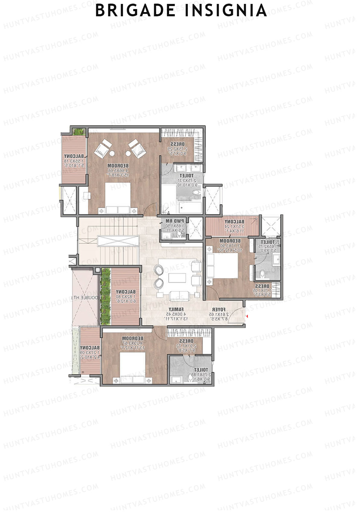 Brigade Insignia Tower C Unit 4 TYPE DU LW (Duplex ) Floor Plan