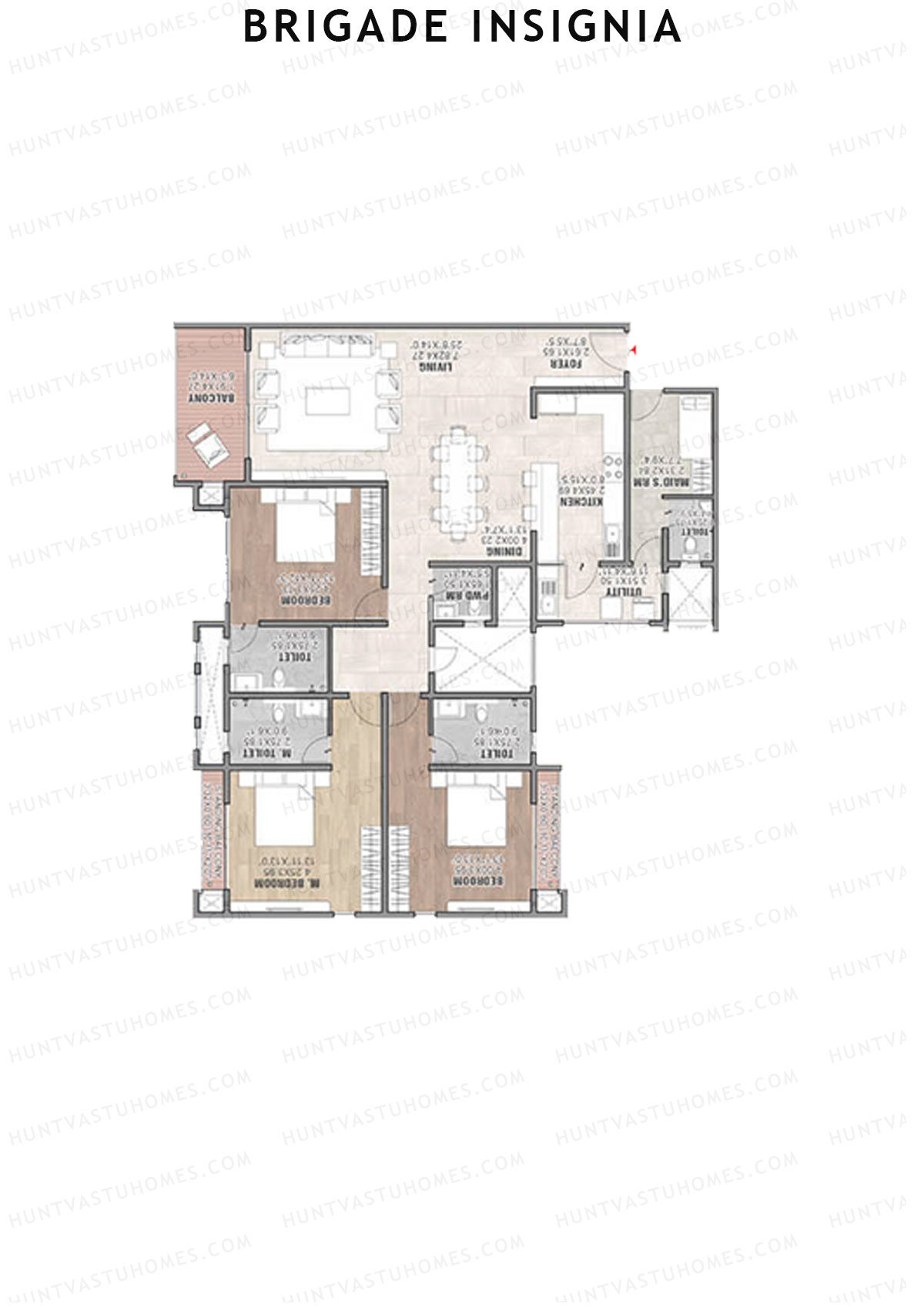 Brigade Insignia Tower C Unit 4 (Type F) Floor Plan