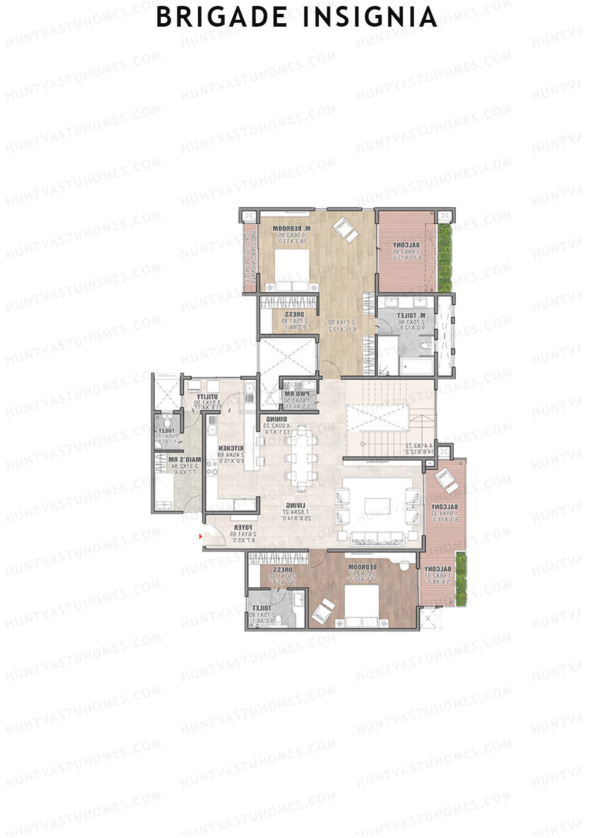 Brigade Insignia Tower D Unit 2 (Duplex ) Floor Plan