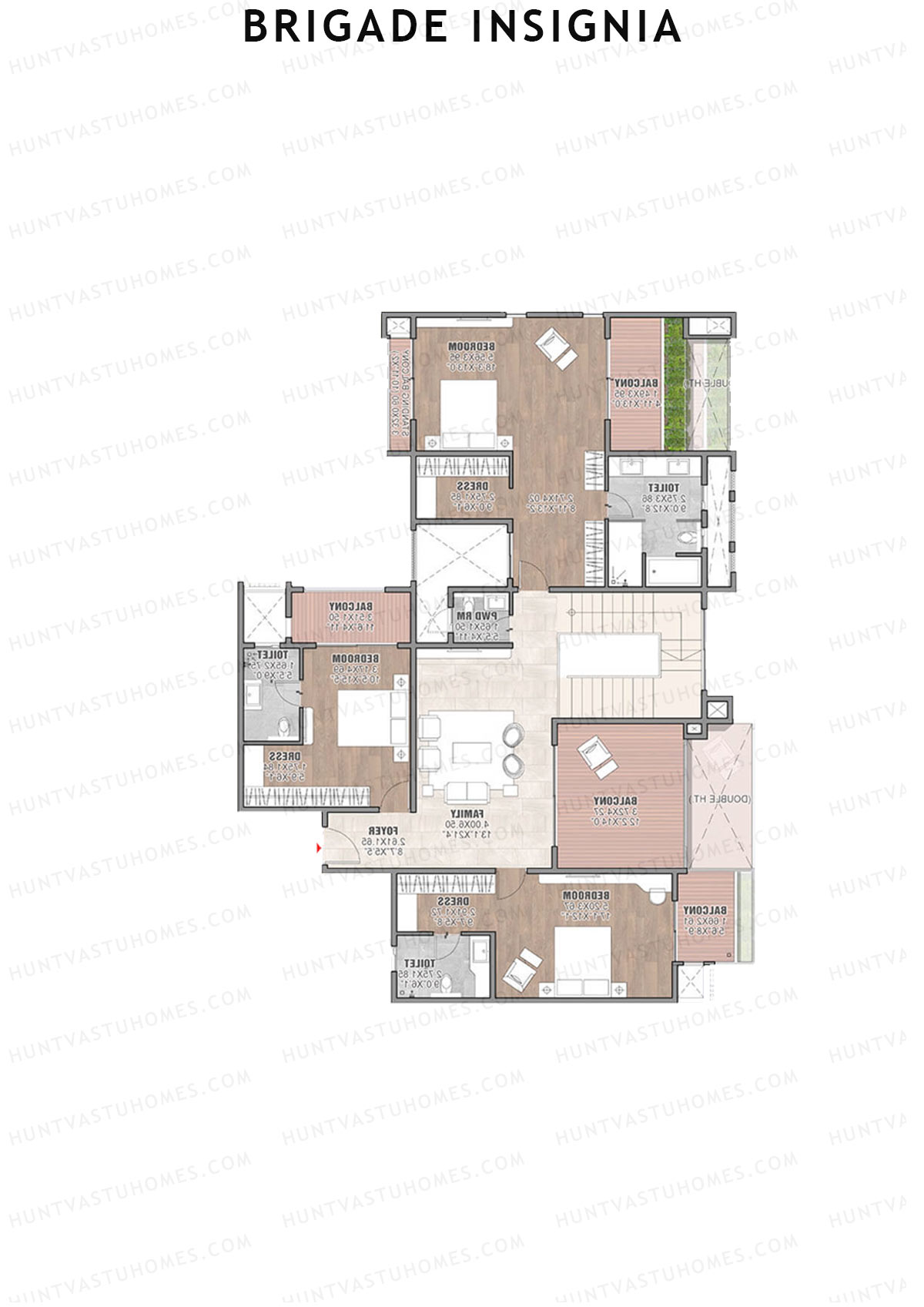 Brigade Insignia Tower D Unit 2 (Duplex ) Floor Plan