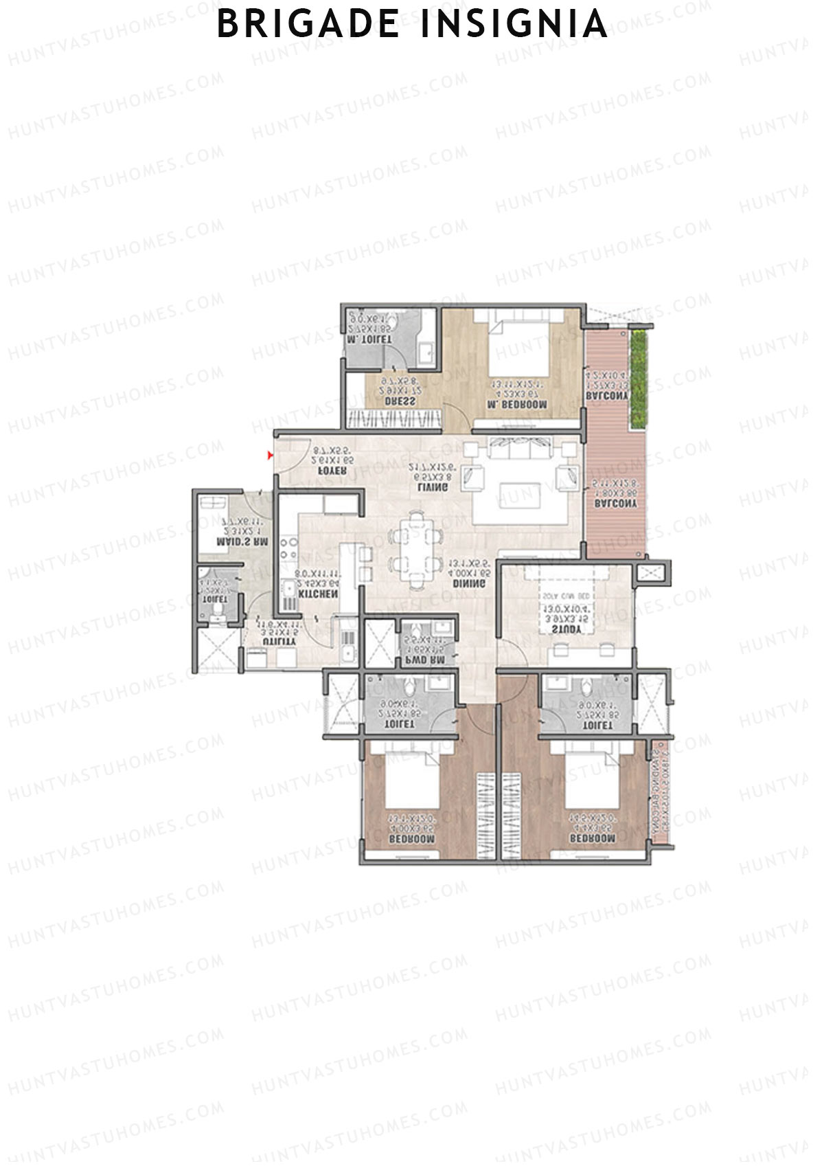 Brigade Insignia Tower E Unit 3 (Type G) Floor Plan
