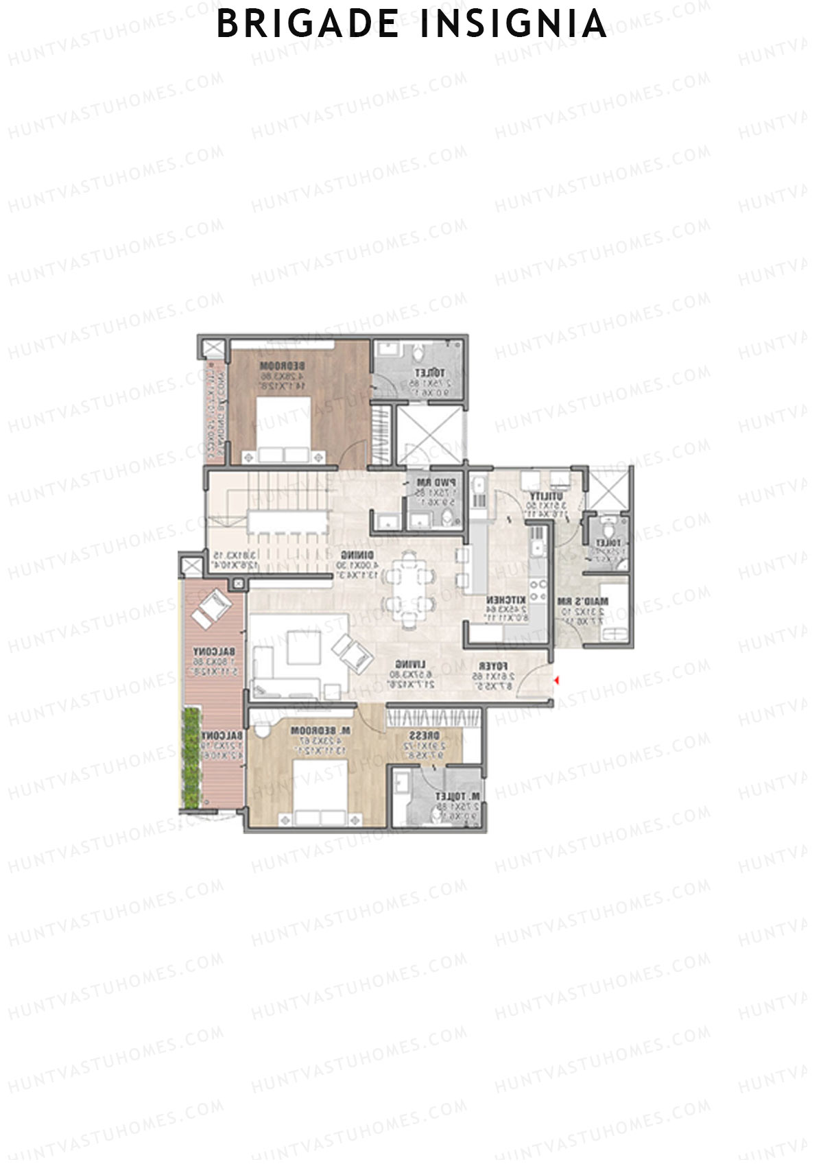 Brigade Insignia Tower F Unit 1 (Duplex ) Floor Plan