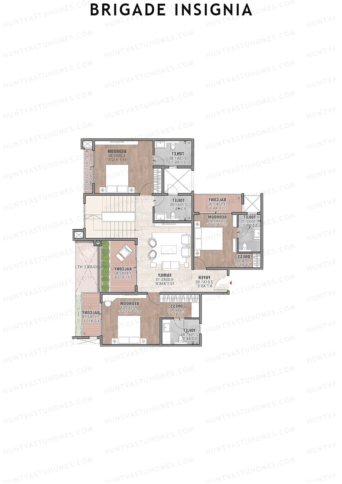 Brigade Insignia Tower F Unit 1 (Duplex ) Floor Plan