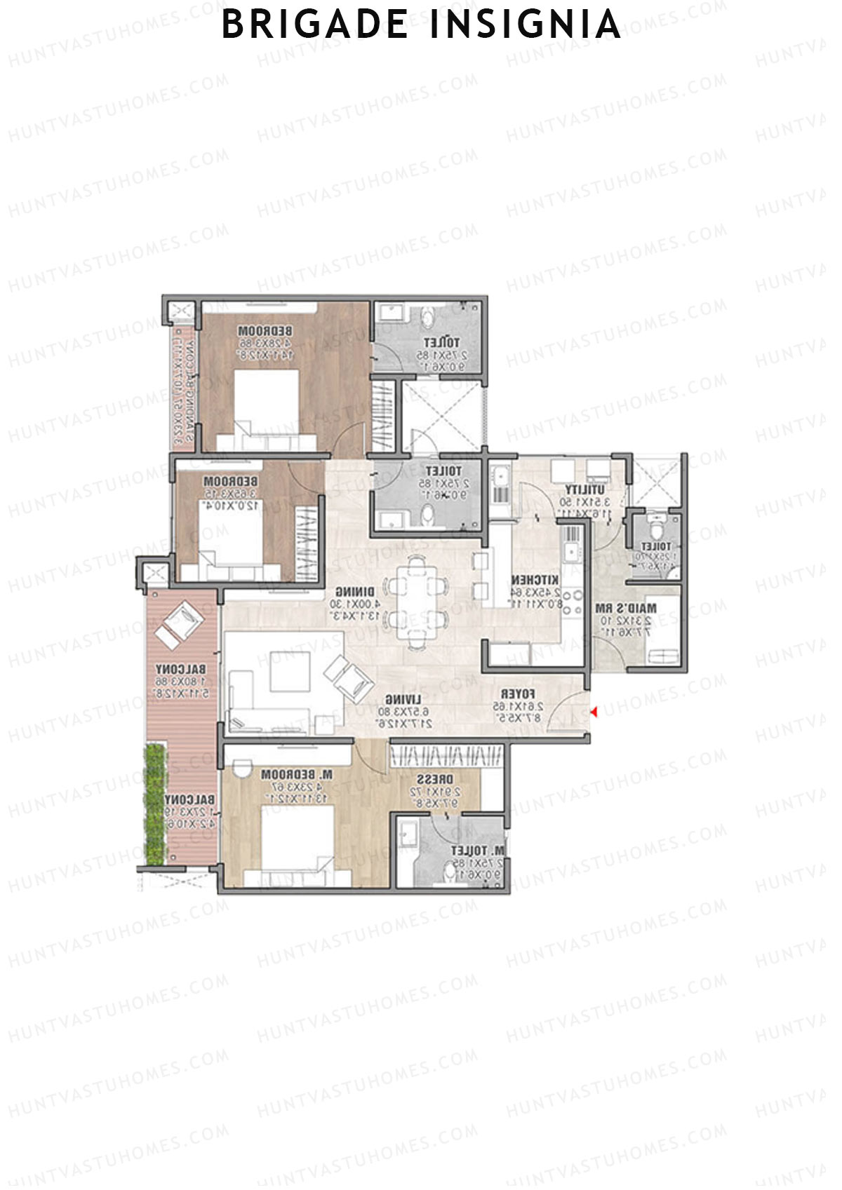 Brigade Insignia Tower F Unit 1 (Type E) Floor Plan