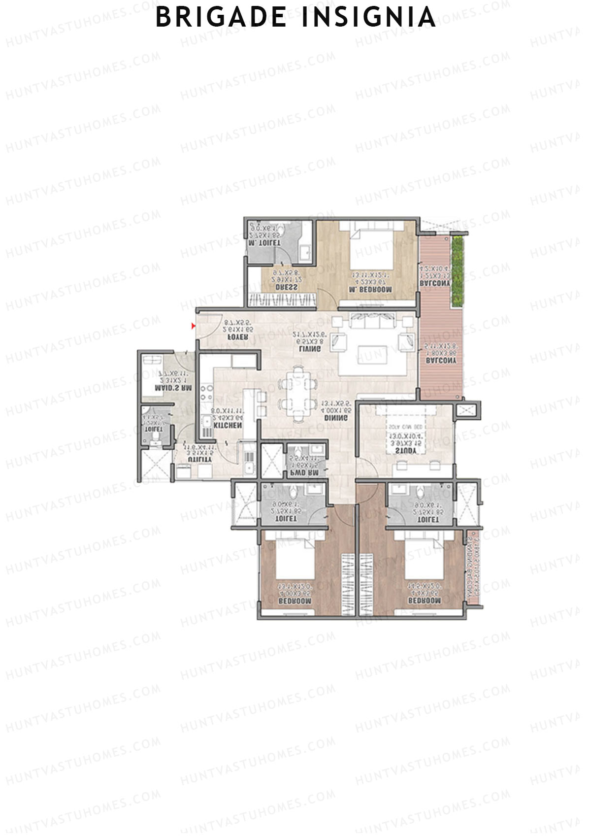 Brigade Insignia Tower F Unit 3 (Type G) Floor Plan