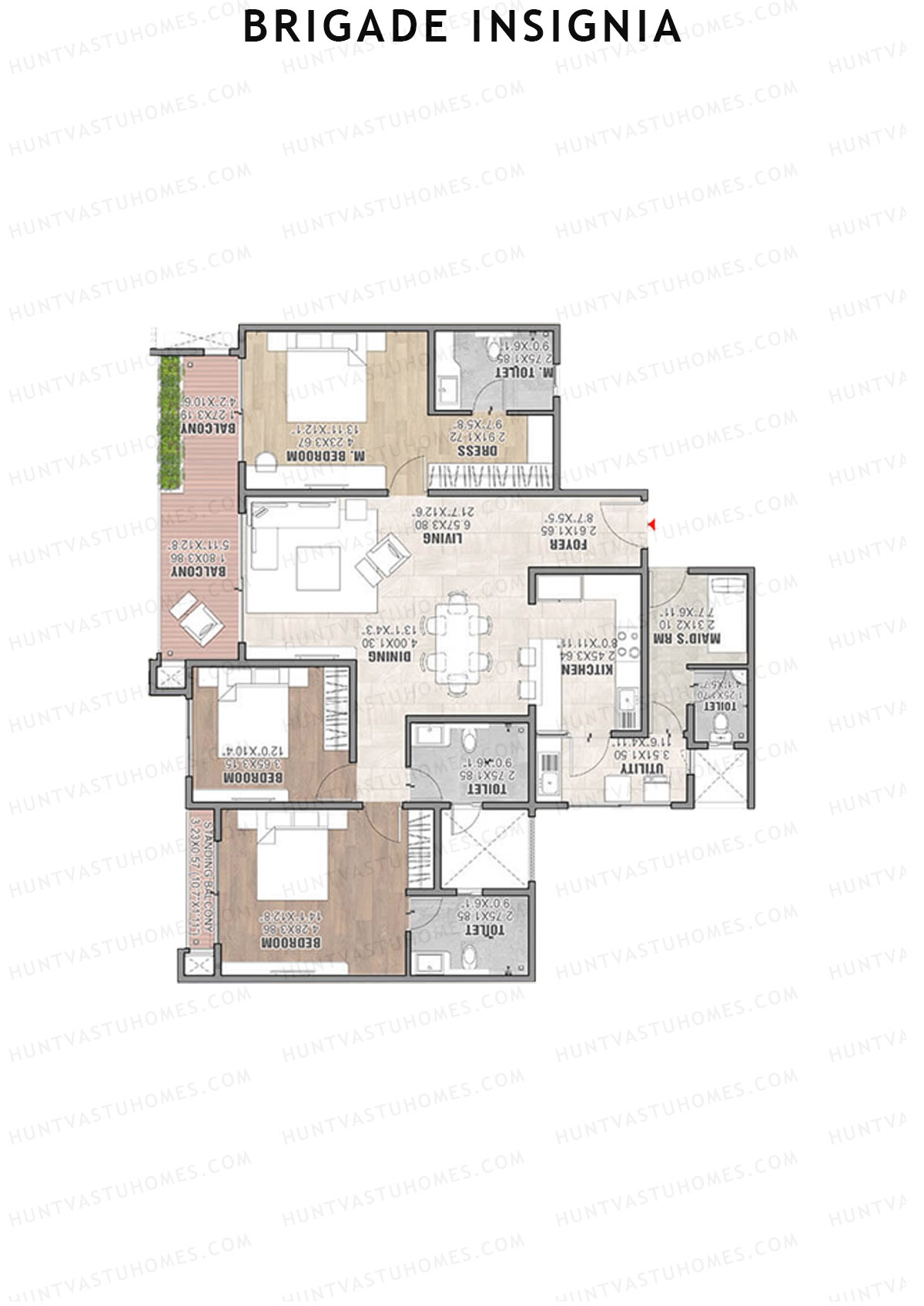 Brigade Insignia Tower F Unit 6 (Type E) Floor Plan