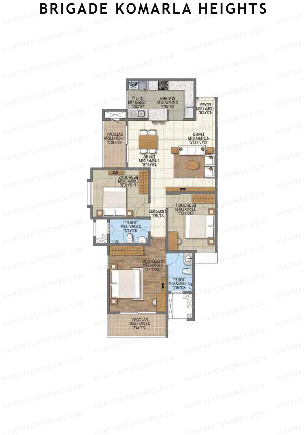 Brigade Komarla Heights Block B Unit 9 (Type J) Floor Plan