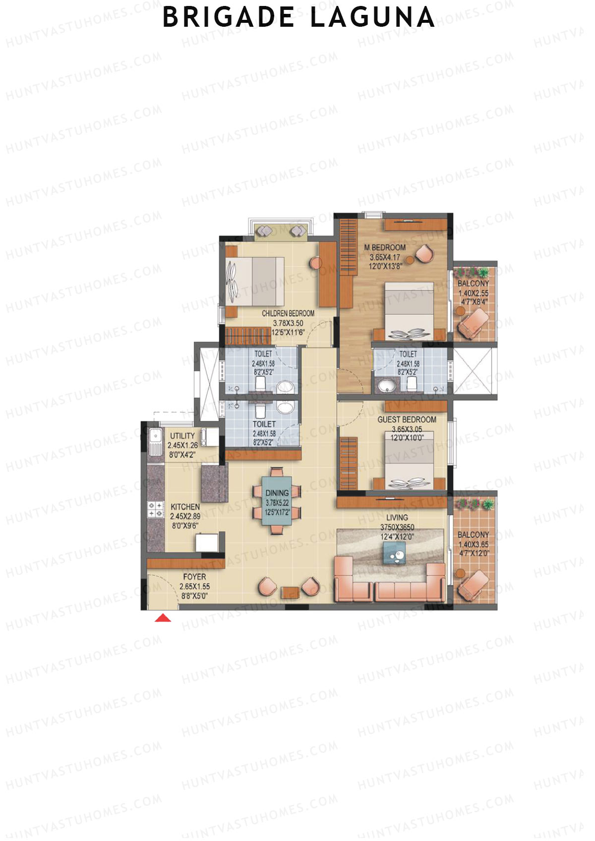 Brigade Laguna Block A Unit 1 Floor Plan