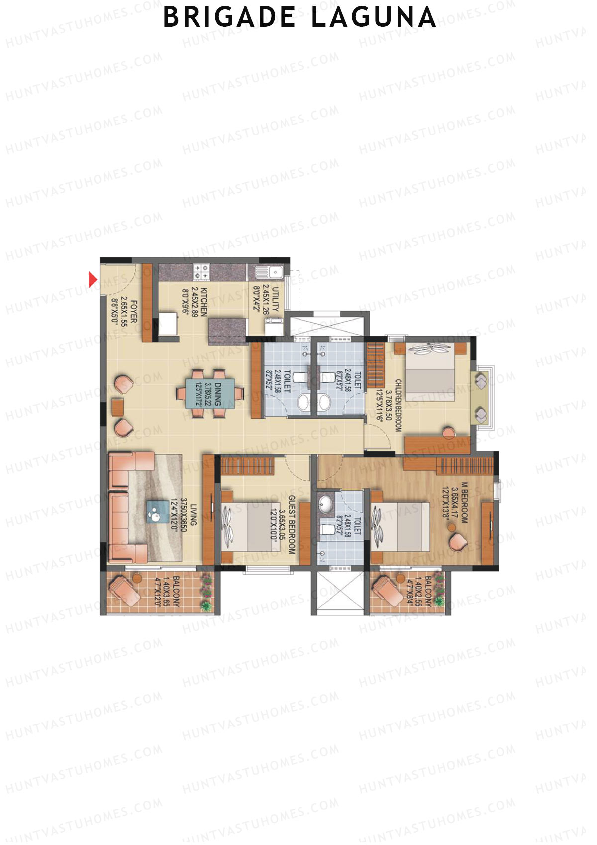 Brigade Laguna Block B Unit 5 Floor Plan