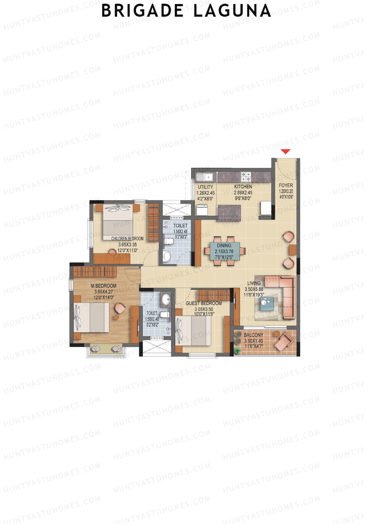 Brigade Laguna Block B Unit 6 Floor Plan