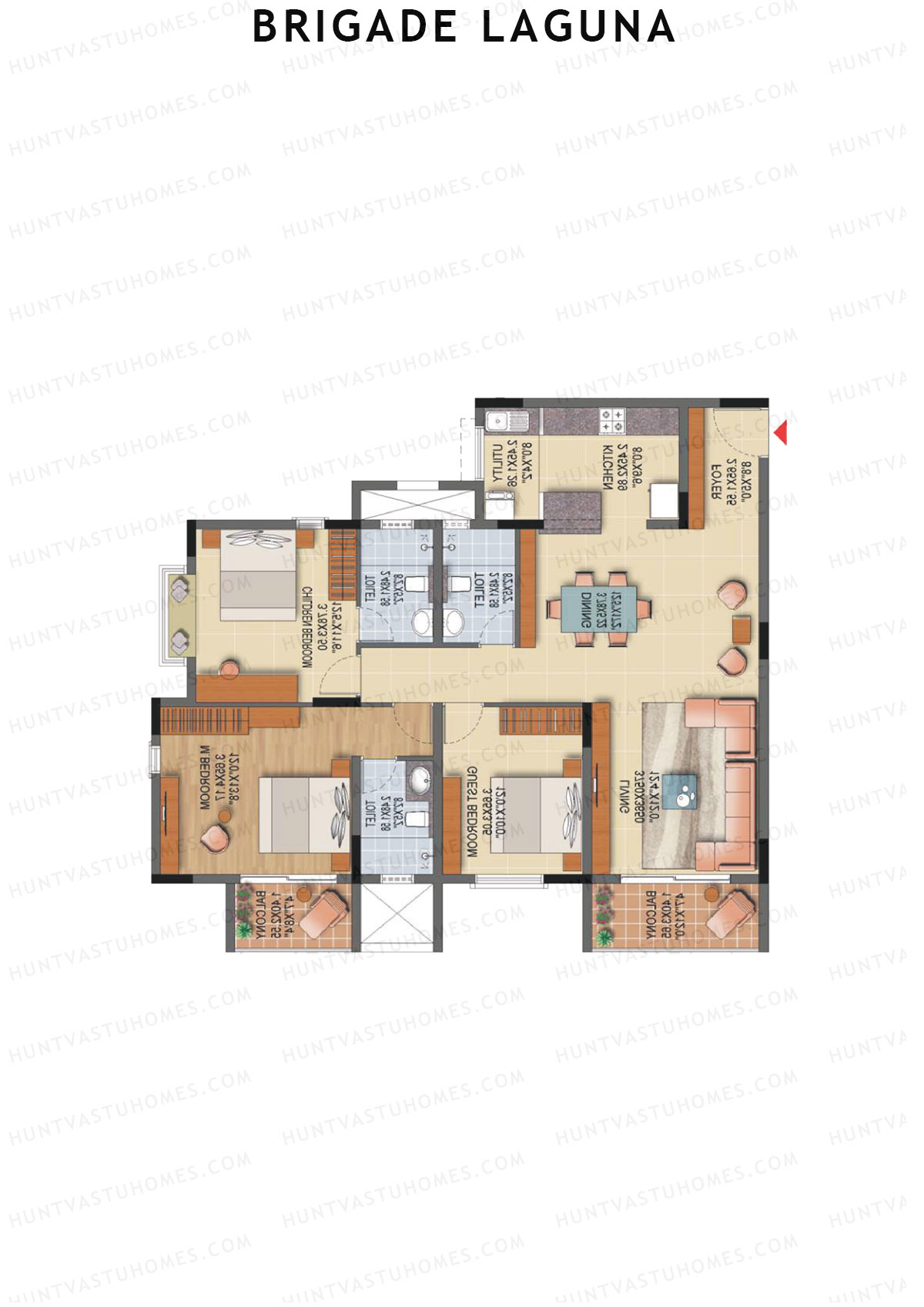Brigade Laguna Block D Unit 14 Floor Plan