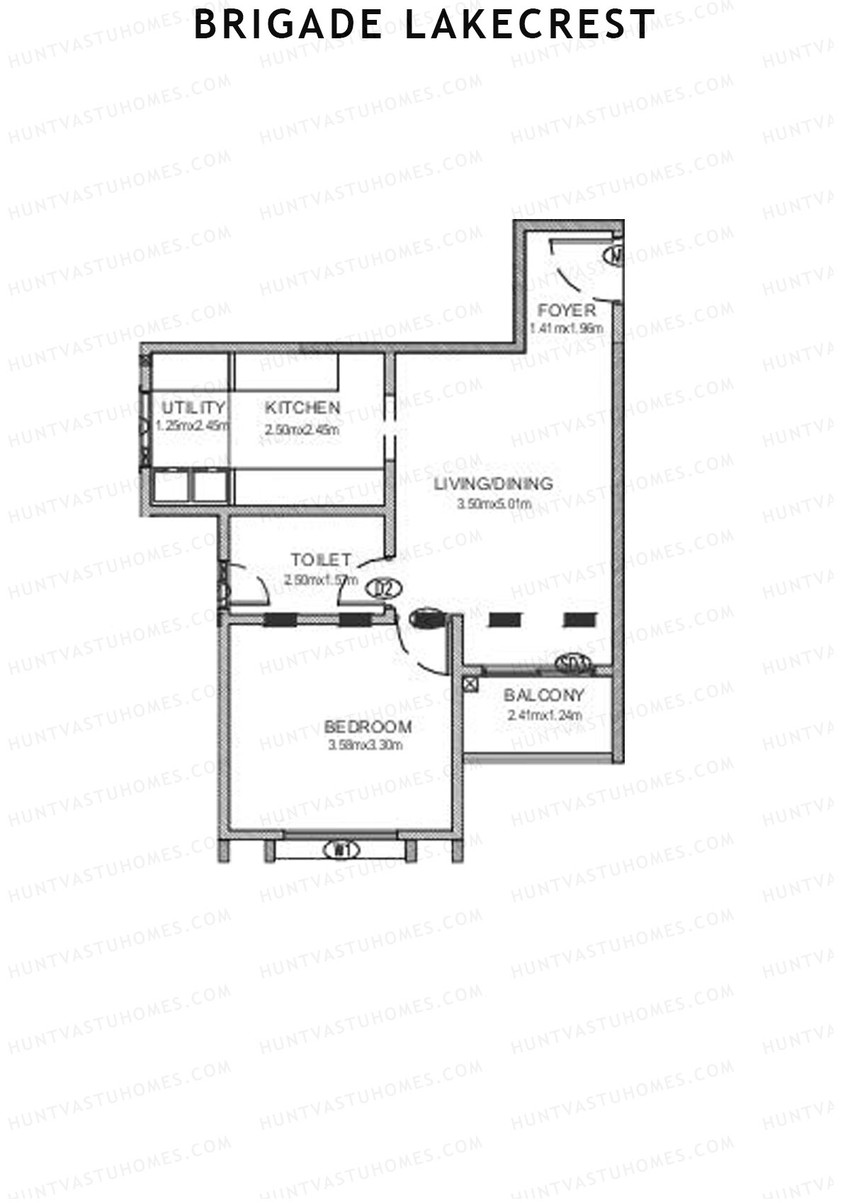 Brigade Lakecrest Block 2 Wing B Unit 8 Floor Plan