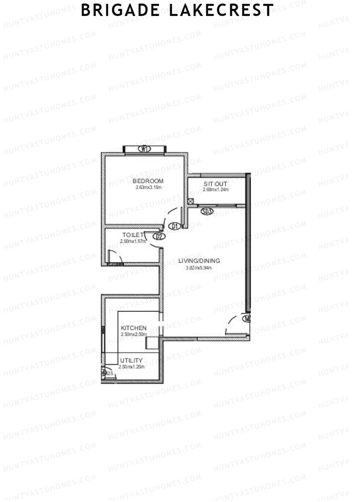 Brigade Lakecrest Block 2 Wing B Unit 9 Floor Plan