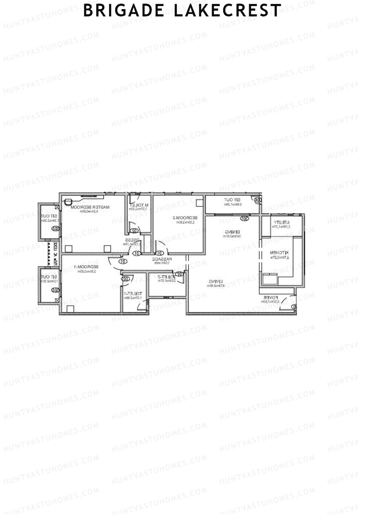 Brigade Lakecrest Block 2 Wing D Unit 23 Floor Plan