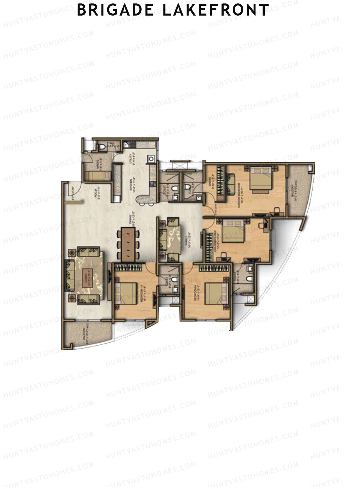 Brigade Lakefront Wing H Unit 30 (Type 2) Floor Plan