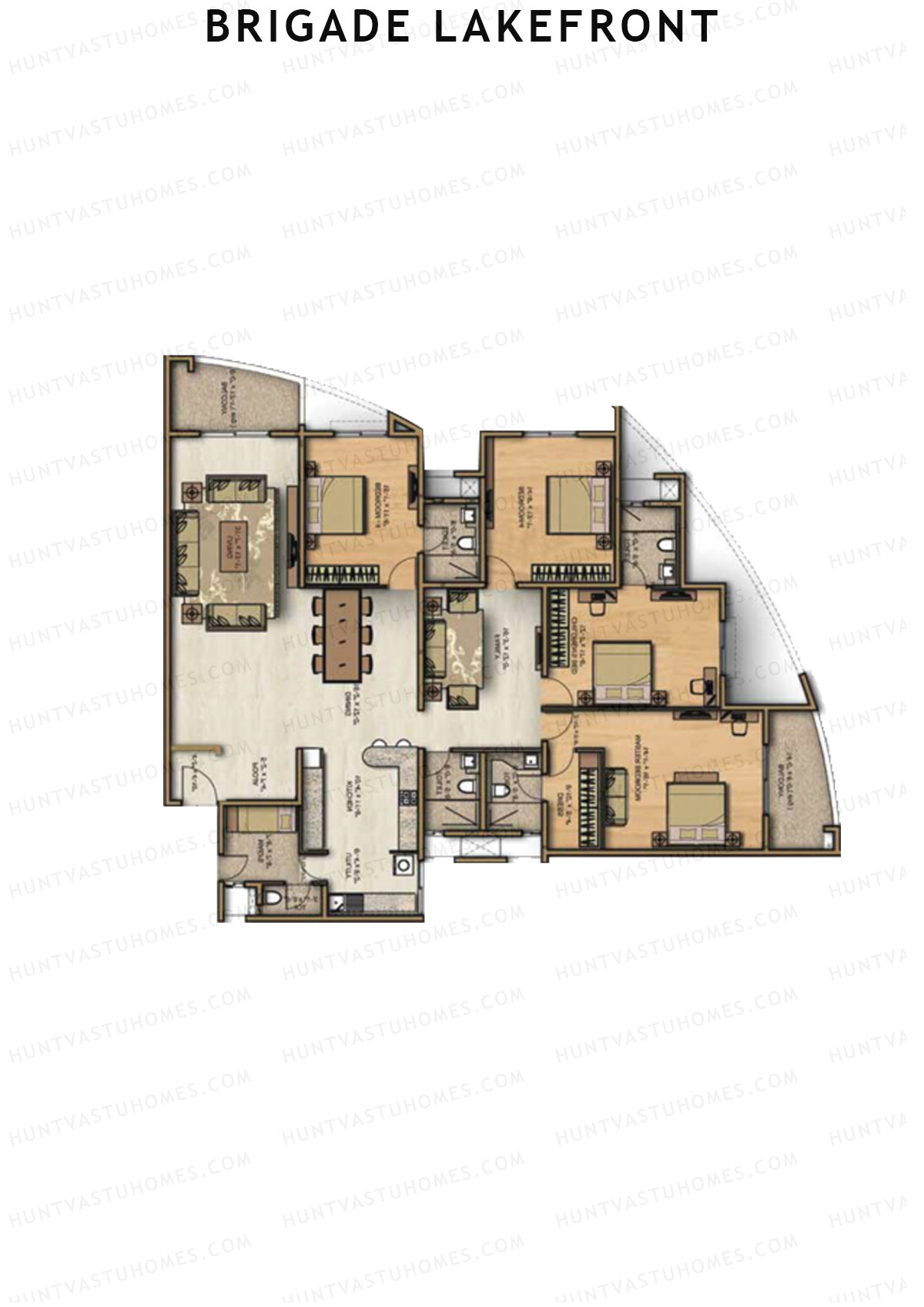 Brigade Lakefront Wing H Unit 31 (Type 1) Floor Plan
