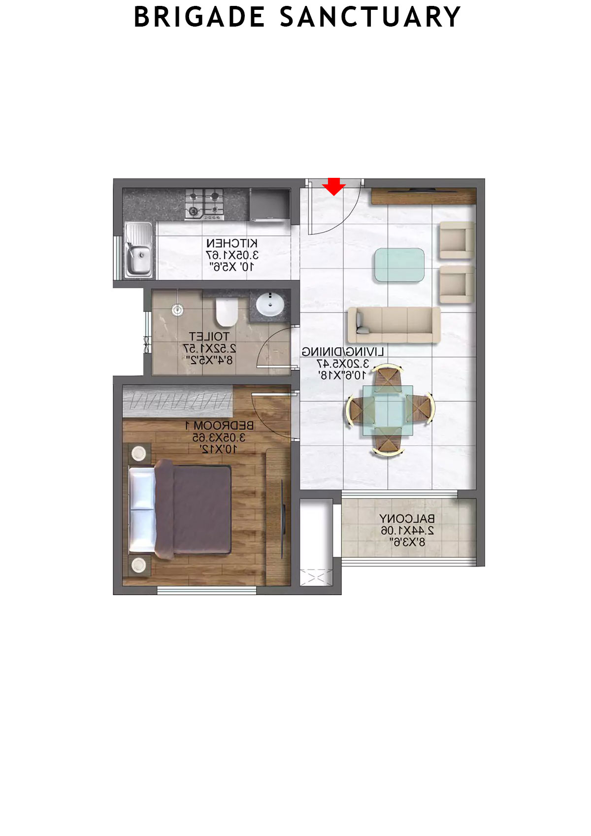 Brigade Sanctuary Tower H Unit 7 (Type 7) Floor Plan