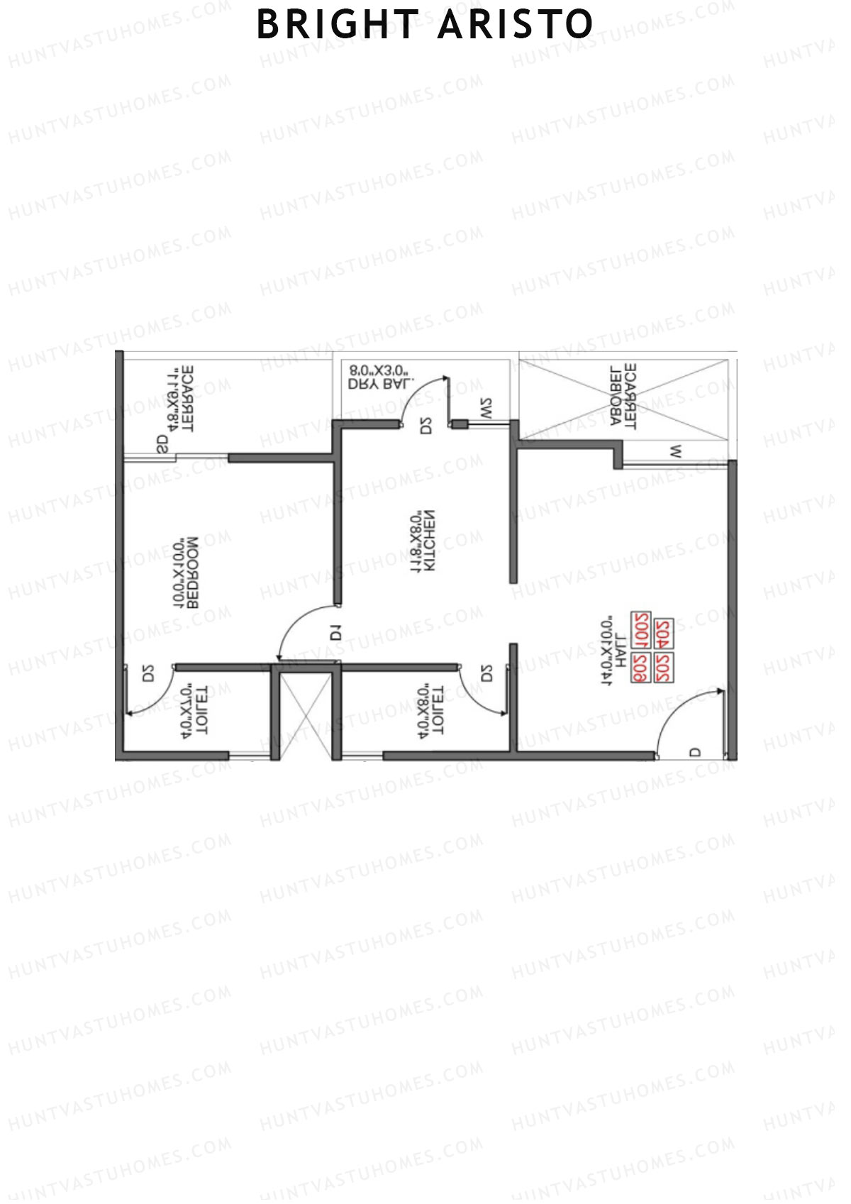 Bright Aristo Wing B Unit 3 Floor Plan
