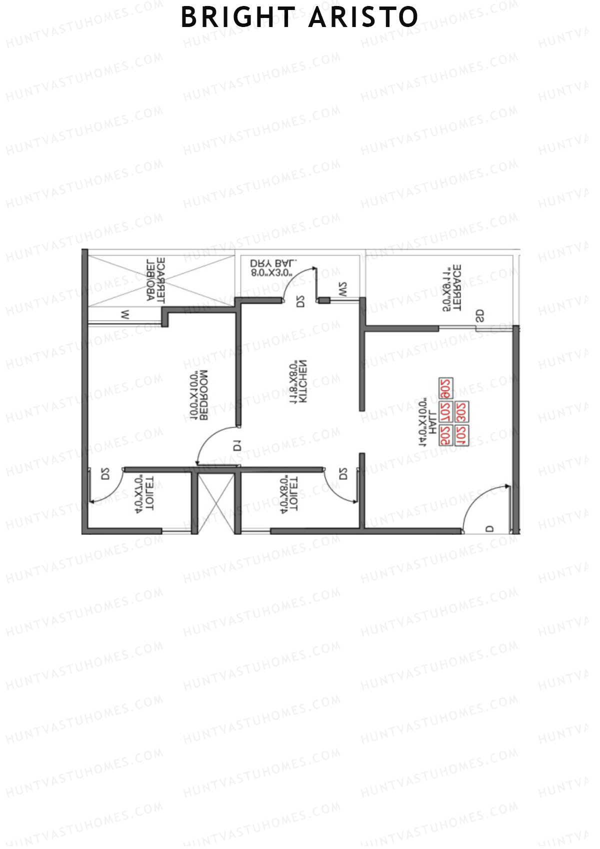 Bright Aristo Wing B Unit 3 Floor Plan