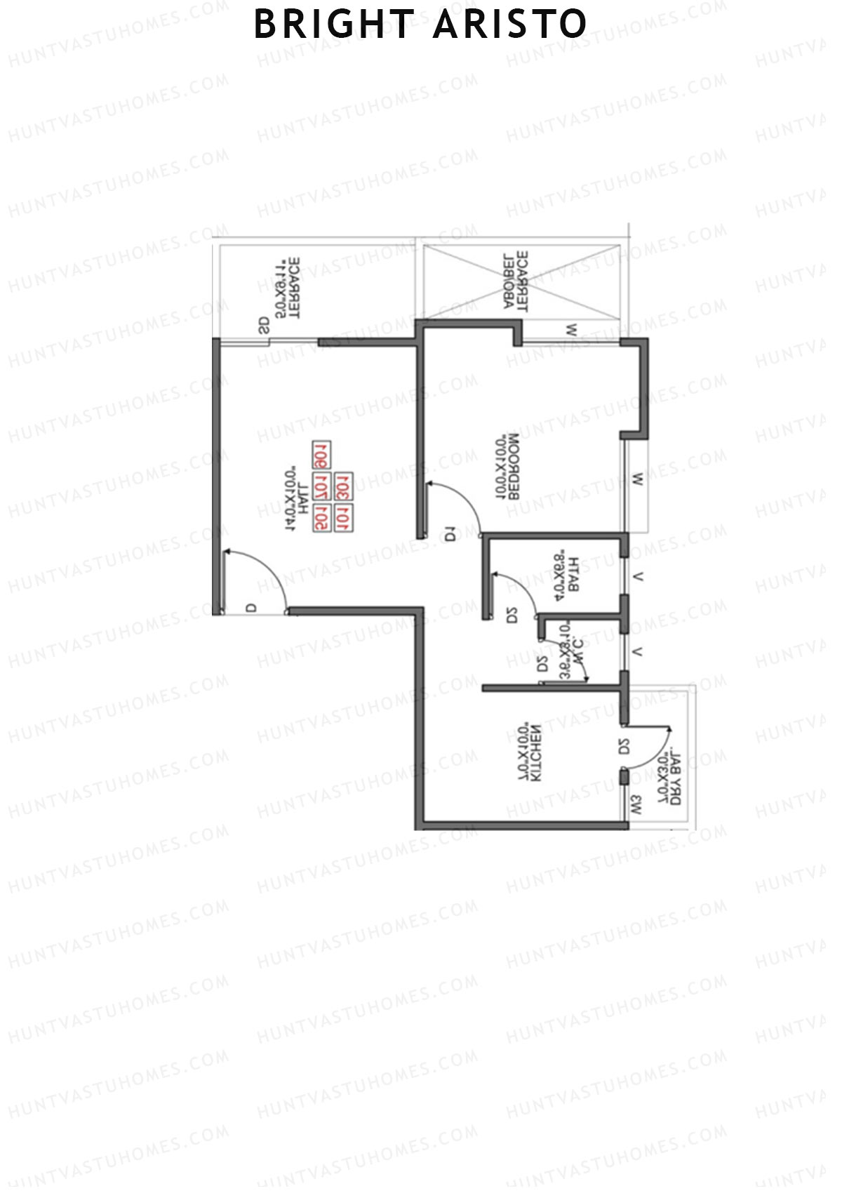 Bright Aristo Wing B Unit 4 Floor Plan