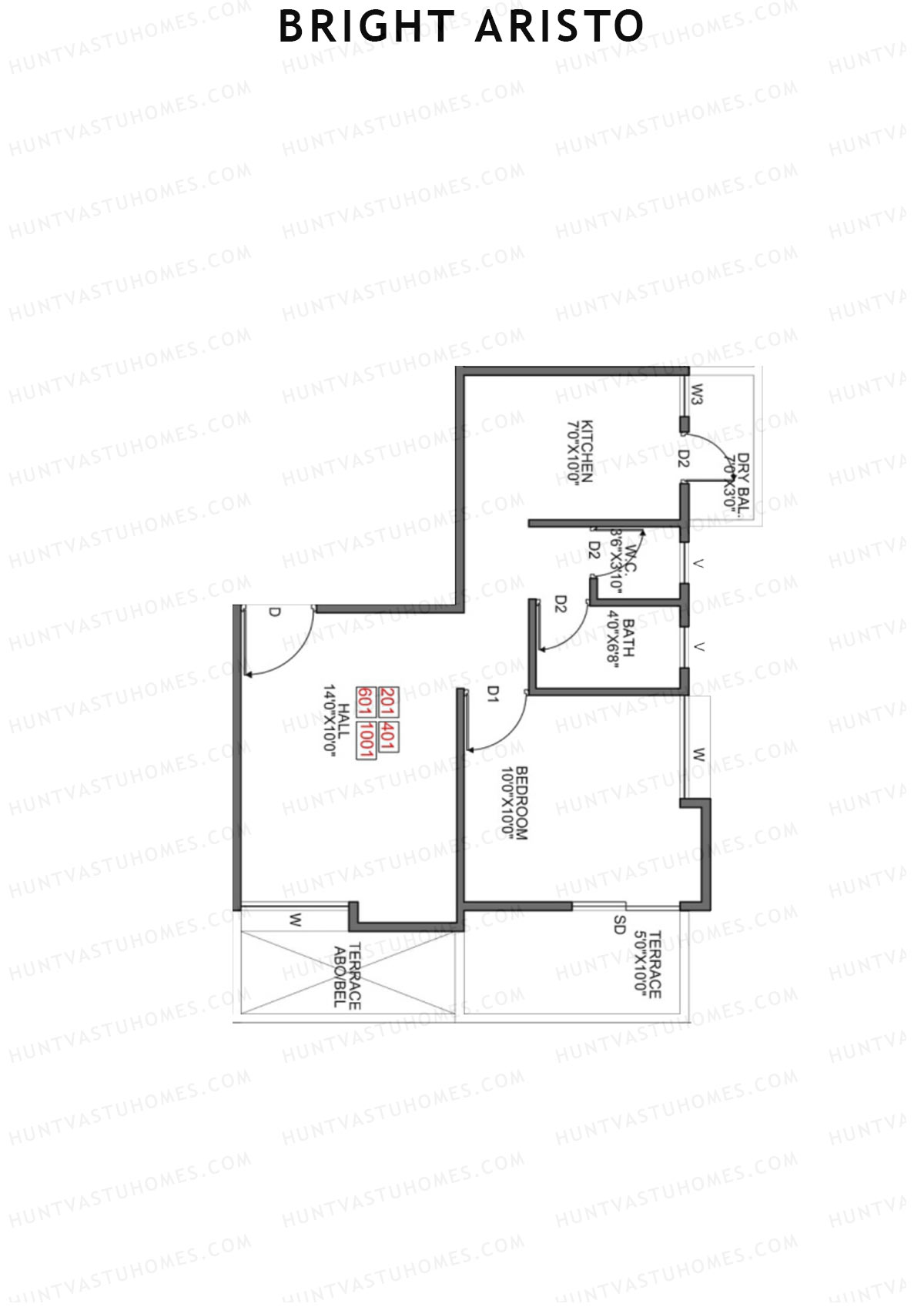 Bright Aristo Wing B Unit 5 Floor Plan