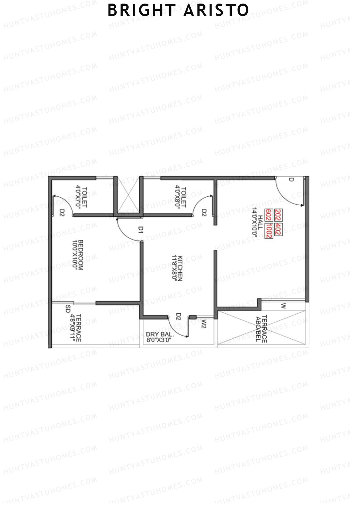 Bright Aristo Wing B Unit 6 Floor Plan