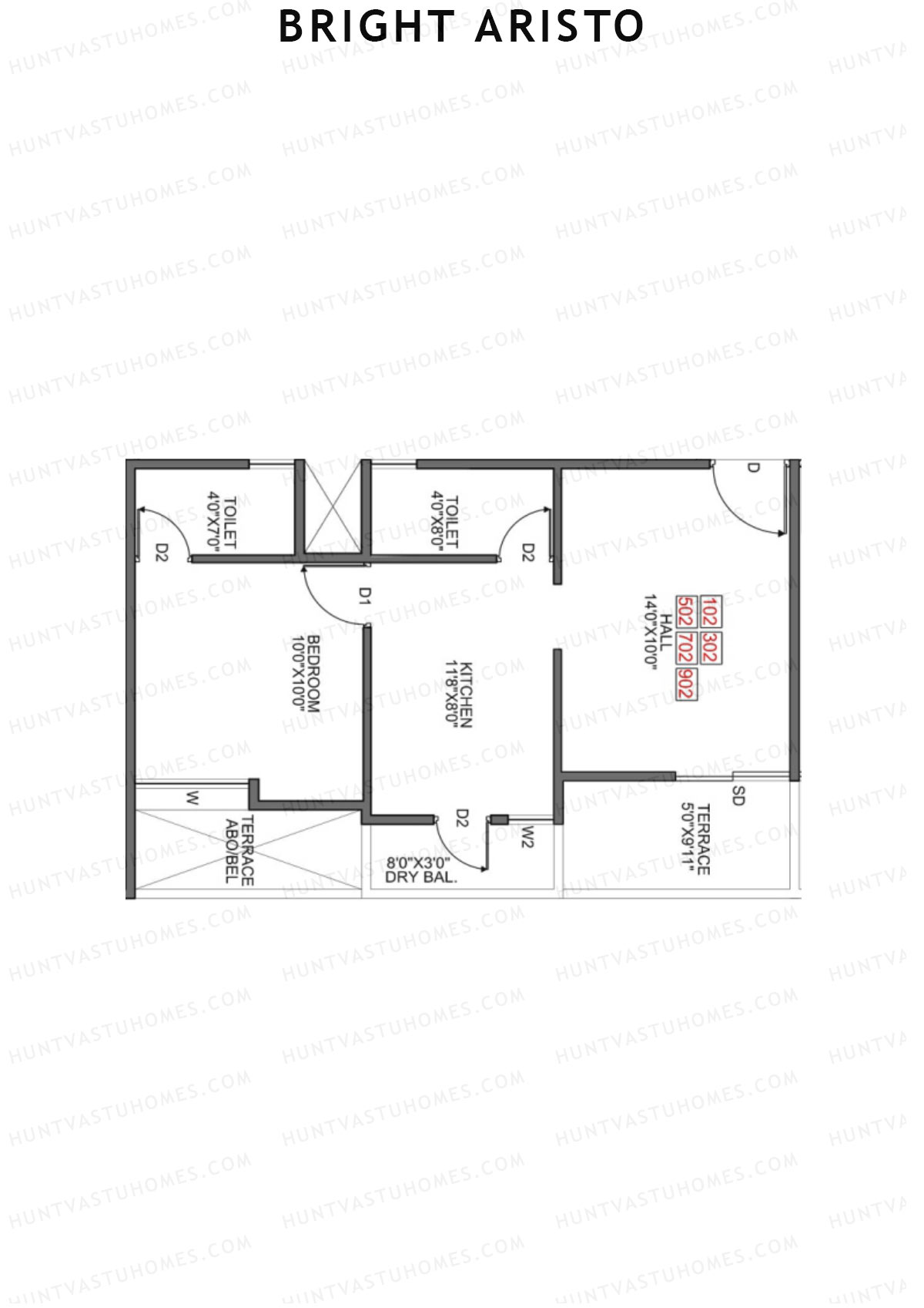Bright Aristo Wing B Unit 6 Floor Plan