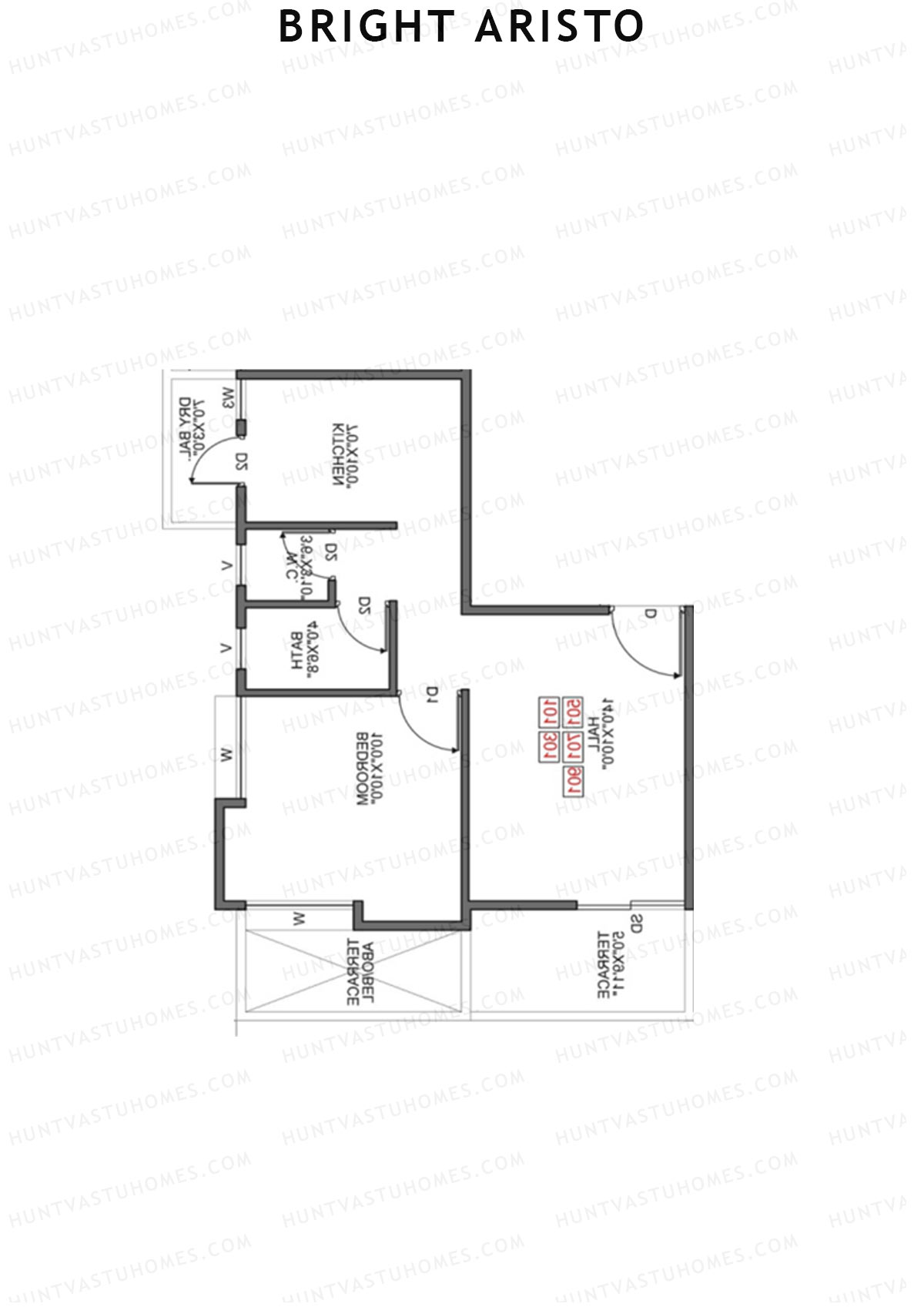 Bright Aristo Wing B Unit 8 Floor Plan