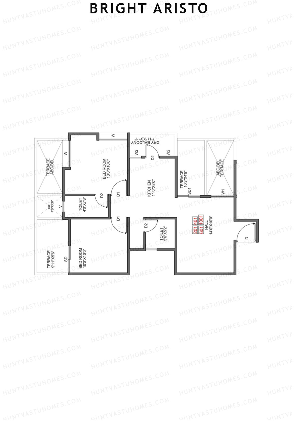 Bright Aristo Wing C Unit 1 Floor Plan
