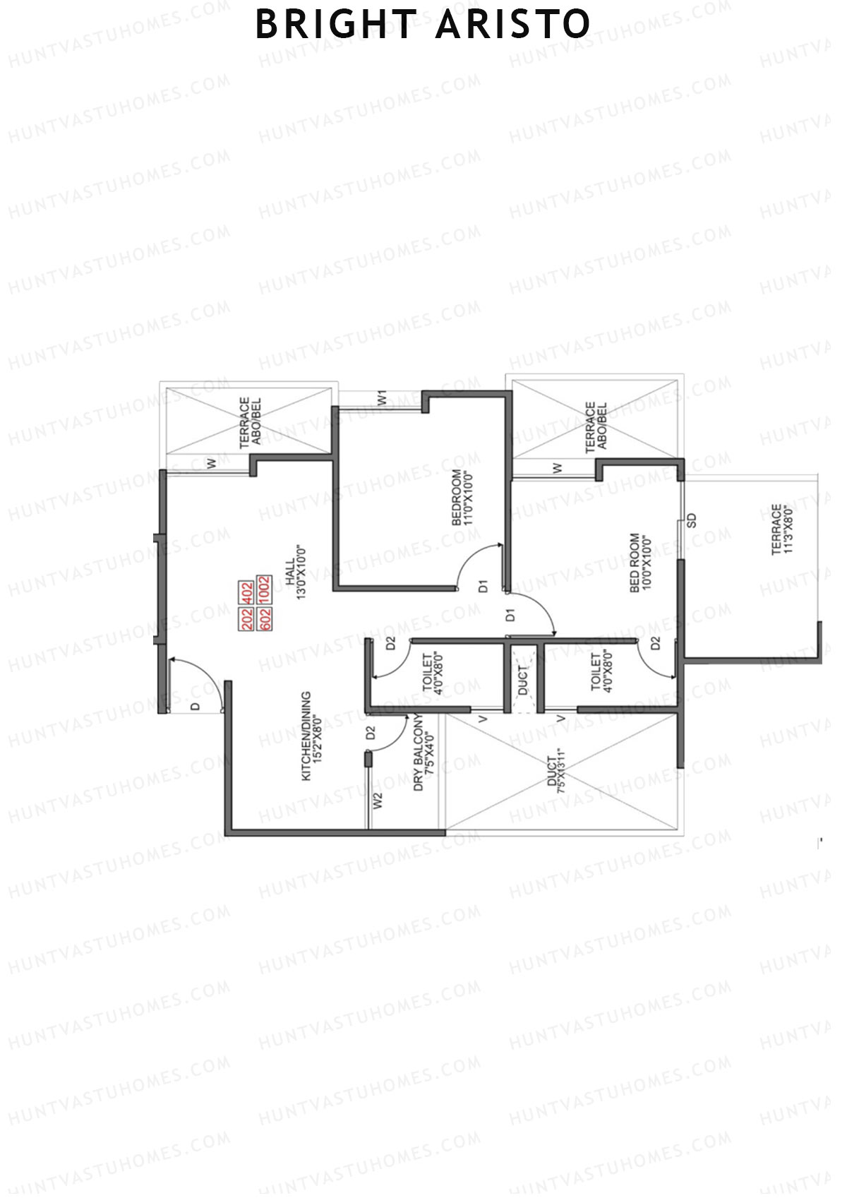 Bright Aristo Wing C Unit 2 Floor Plan