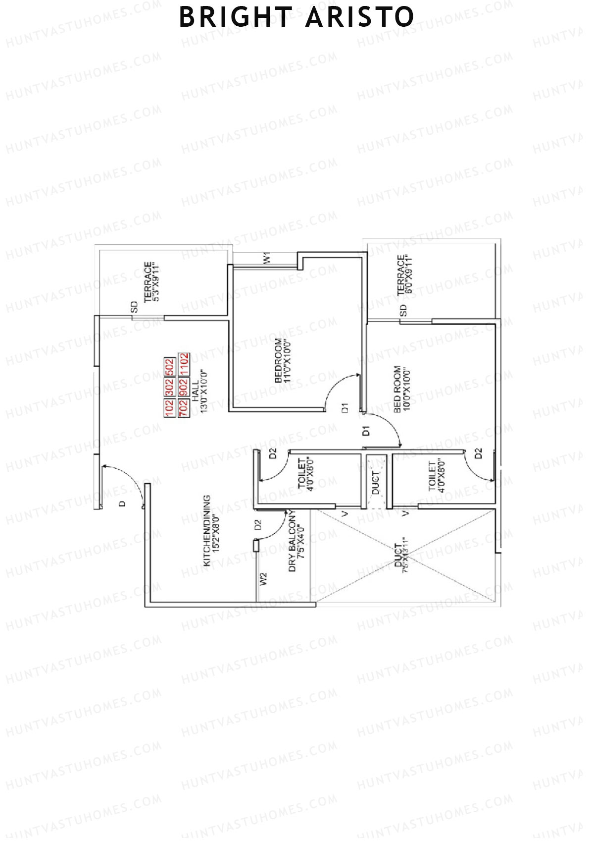 Bright Aristo Wing C Unit 2 Floor Plan