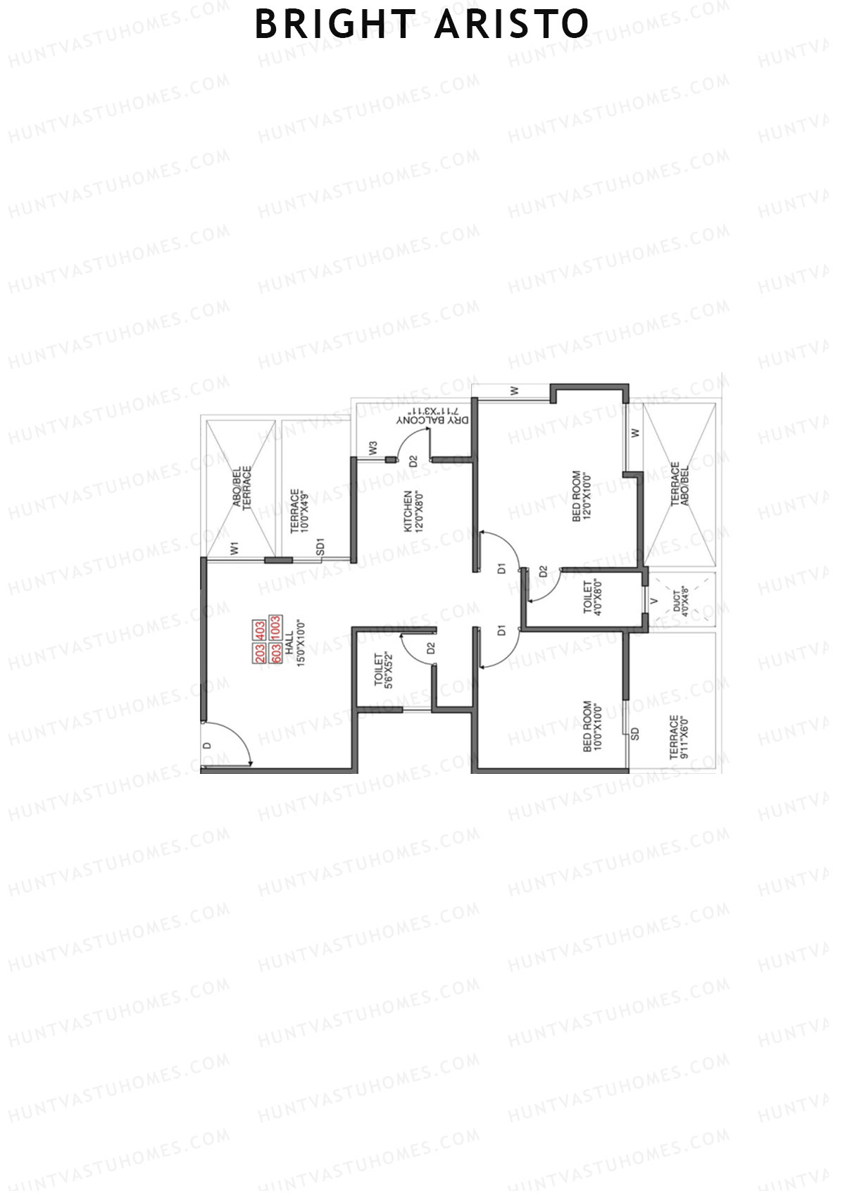 Bright Aristo Wing C Unit 3 Floor Plan